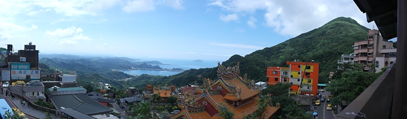 Overlooking Lungshan Temple (Buddhist) and the Pacific Ocean